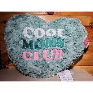NWT Green Heart Shaped Decorative Pillow Cool Mom's Club Plush Mother's Day